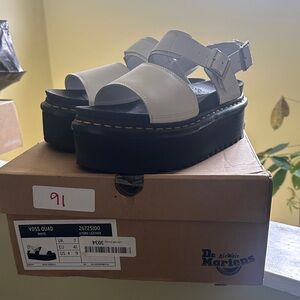 Dr. Martens White Platform Sandals